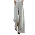 Women's Wide Leg Pants Trousers Baggy Cotton Solid Color Baggy Mid Waist Fashion Streetwear Office Work Black White S M Autumn / Fall Spring Summer