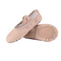 Girls' Ballet Shoes Practice Trainning Dance Shoes Performance Yoga Leatherette Loafers Comfort Shoes Ballerina Sneaker Split Sole Flat Heel Round Toe Elastic Band Slip-on Children's Almond Black