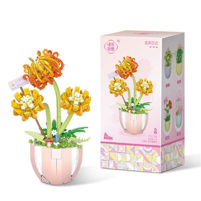 Women's Day Gifts Building Blocks Toys,Assembly Diy Toy Building Blocks Potted Flowers Small Gifts Flower Room Diary Vital Chrysanthemum for Ages 14 Mother's Day Gifts for MoM