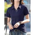 Women's Polo T shirt Tee Cotton Plain Casual Sports Black Short Sleeve Fashion Shirt Collar Spring Summer