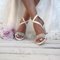 Women's Wedding Shoes Sandals Valentines Gifts Bling Bling Block Heel Sandals Party Wedding Sandals Bridal Shoes Bridesmaid Shoes Rhinestone Low Heel Chunky Heel Open Toe Sexy Minimalism Faux Leather