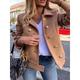 Women's Casual Jacket Button Down Spring Jacket Heated Jacket Outerwear Long Sleeve Fall Navy S