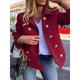 Women's Casual Jacket Button Down Spring Jacket Heated Jacket Outerwear Long Sleeve Fall Navy S