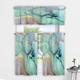 Kitchen Curtains Valance Tier Printed Marble Pattern Waterproof Oil Proof Stain Resistant Kitchen Bedroom Small Curtains