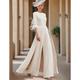 Jumpsuit / Pantsuit Mother of the Bride Dress Wedding Guest Elegant Jewel Neck Ankle Length Stretch Fabric Half Sleeve with Feather Crystals 2024