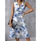 Women's Casual Dress A Line Dress Tank Dress Floral Print Knot Front V Neck Midi Dress Date Vacation Sleeveless Summer Spring