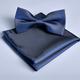 Men's Bow Tie Pocket Squares Handkerchiefs Neckties Bowtie Pre-Tied Bow Plain Wedding Birthday Party