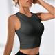 Women's Sports Bra High Support Open Back Removable Pad Solid Color Dark Grey Black Spandex Yoga Fitness Gym Workout Bra Top Sport Activewear High Impact Breathable Comfortable Stretchy Slim