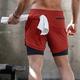 Men's 2 in 1 Running Shorts with Liner Workout Gym Athletic Shorts Quick Dry Lightweight Training Shorts with Pockets