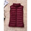 Women's Puffer Vest Vest Quilted Vest Windproof Warm Outdoor Christmas Street Daily Wear Zipper Zipper Stand Collar Fashion Outdoor Casual Minimalism Plain Regular Fit Outerwear Sleeveless Fall Winter