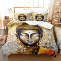 Buddha pattern Print Duvet Cover Bedding Sets Comforter Cover with 1 print Print Duvet Cover or Coverlet,2 Pillowcases for Double/Queen/King