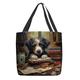 Women's Tote Shoulder Bag Canvas Tote Bag Polyester Shopping Daily Holiday Print Large Capacity Foldable Lightweight Dog Black Red Green