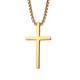 simple stainless steel cross pendant chain necklace for men women, 20-22 inches link chain (black:1.20.7'' pendant20'' rolo chain)