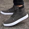 Men's Sneakers Skate Shoes High Top Sneakers Casual British Outdoor Daily Synthetics Lace-up Black / White Black Yellow Summer Spring Fall