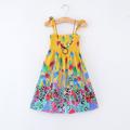 Kids Girls' Dress Animal Cartoon Floral Sleeveless Casual Active Daily Cotton Knee-length Floral Dress Summer Dress Summer Spring 2-12 Years 8601 Rainbow Bar 8602 orange 8602 purple