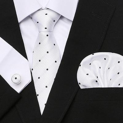 Men's Ties Pocket Square Cufflinks Sets Work Wedding Formal Style Classic Plaid Daily events