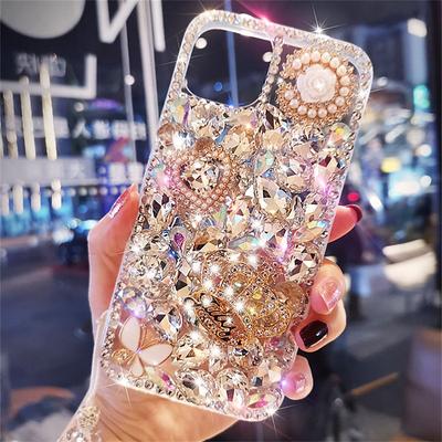 Phone Case For iPhone 16 iPhone 15 Pro Max Plus iPhone 14 13 12 11 Pro Max Mini SE X XR XS Max 8 7 Plus Back Cover Bling Glitter Shiny Rhinestone Silica Gel Silicone