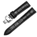 Genuine Leather Watch Band Alligator Grain Calfskin Replacement Strap Stainless Steel Buckle Bracelet for Men Women-14mm 16mm 18mm 19mm 20mm 21mm 22mm