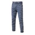 Men's Jeans Trousers Dark Wash Jeans Denim Pants Pocket Straight Leg Plain Comfort Breathable Outdoor Daily Going out Cotton Blend Fashion Casual Black White Micro-elastic