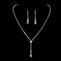 Drop Earrings AAA Cubic Zirconia Cubic Zirconia Women's Elegant Classic Simple Style Drop Jewelry Set For Wedding Anniversary Party Evening / Choker Necklace / Bridal Jewelry Sets / Engagement