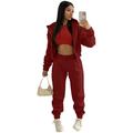 Solid Casual 3 Piece Set, Zip Up Hooded Jacket Sleeveless Crew Neck Tank Top Drawstring Elastic Waist Jogger Pants Outfits, Women's Clothing