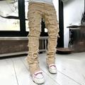 Men's Jeans Trousers Denim Pants Stacked Jeans Pocket Plain Comfort Breathable Outdoor Daily Going out Cotton Blend Fashion Casual Black Pink