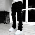 Men's Jeans Trousers Denim Pants Stacked Jeans Pocket Plain Comfort Breathable Outdoor Daily Going out Cotton Blend Fashion Casual Black Pink
