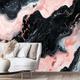 Marble Abstract Pink Black 3D Wallpaper Roll Mural Wall Covering Sticker Peel and Stick Removable PVC/Vinyl Material Self Adhesive/Adhesive Required Wall Decor for Living Room Kitchen Bathroom