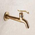 Outdoor Faucet,Wall Mount Antique Brass Faucet,Garden Outdoor Decorative Hose 1/2 inch Connection Spigot Carving Desigh with Cold Water Only