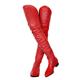 Women's Boots Plus Size Sexy Boots Party Daily Solid Colored Over The Knee Boots Thigh High Boots Flat Heel Pointed Toe Fashion Casual PU Zipper Black White Red