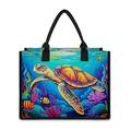 Women's Handbag Tote Boston Bag Polyester Shopping Daily Holiday Print Large Capacity Lightweight Sea Creatures Blue Dark Blue Light Blue