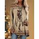 Women's T shirt Tee Tunic Graphic Animal Animal Patterned Animal Pattern Long Sleeve Casual Daily Vintage Western Retro Round Neck Spring Fall Fall Winter