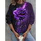 Women's Sweatshirt Pullover Rose Butterfly Valentine's Day Casual Print Black Pink Blue Active Sportswear Round Neck Long Sleeve Micro-elastic Fall Winter