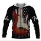 Men's Hoodie Full Zip Hoodie Jacket Black Hooded Graphic Prints Guitar Print Zipper Casual Daily Sports 3D Print Sportswear Casual Big and Tall Spring Fall Clothing Apparel Hoodies Sweatshirts