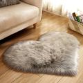 Faux Fur Non Slipping Bedroom Heart Shape Carpet, Wedding Gift Anti-skidding Plush Rug/Foot Pad/Chair Pad for Living Room Sofa Floor Bedroom Rugs