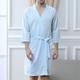 Men's Loungewear Robe Bathrobe Bath Robe Plain Stylish Casual Comfort Home Daily Bed Waffle Fabric Comfort V Neck Belt Included Spring Summer White Navy Blue