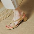 Women's Sandals Block Heel Sandals Orthopedic Sandals Bunion Sandals Outdoor Beach Solid Color Summer Chunky Heel Open Toe Elegant Casual Faux Suede Buckle Yellow Blue