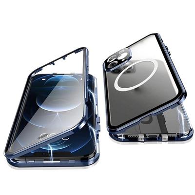 Phone Case For iPhone 14 13 12 Pro Max Plus iPhone 11 Pro Max Magnetic Adsorption With Magsafe Double Sided Shockproof Tempered Glass Metal