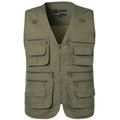 Men's Fishing Vest Hiking Vest Sleeveless Vest / Gilet Top Outdoor Breathable Multi Pockets Sweat wicking Wear Resistance Cotton Dark Grey Black Yellow Fishing Beach Camping / Hiking / Caving