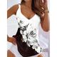 Women's Tank Top Going Out Tops Summer Tops Floral Holiday Weekend White Print Sleeveless Tunic Basic V Neck Regular Fit