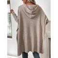 Women's Sweater Dress Jumper Dress Winter Dress Mini Dress Warm Fashion Casual Plain Outdoor Daily Vacation Going out V Neck Long Sleeve 2023 Loose Fit Camel S M L