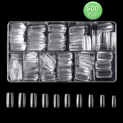 500PCS Clear Fake Nail Tips For Nail Extension Design False Nails