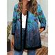 Women's Jacket Casual Jacket Daily Holiday Winter Autumn / Fall Regular Coat Round Neck Regular Fit Casual St. Patrick's Day Jacket Long Sleeve Floral Print Green Blue Yellow