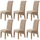 6 Pcs Velvet Plush XL Dining Chair Covers, Stretch Chair Cover, Spandex High Back Chair Protector Covers Seat Slipcover with Elastic Band for Dining Room,Wedding