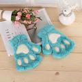 Cute Cat Paw Plush Gloves Winter Half Finger Warm Cartoon Cat Claw Gloves Thickened Soft Short Touchscreen Gloves
