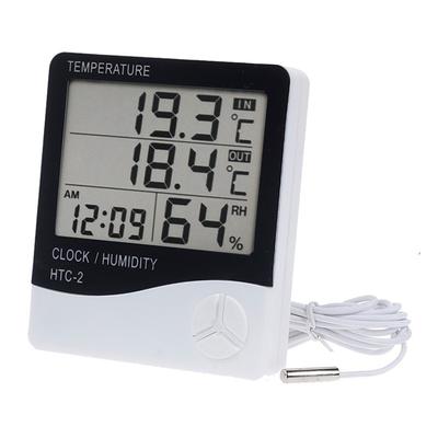 LCD Digital Temperature Humidity Meter Home Indoor Outdoor hygrometer thermometer Weather Station with Clock