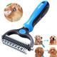 Dog Cat Grooming Shedding Tools Dematting Tools Plastic Stainless steel Comb Dog Clean Supply Pet Hair Remover Easy to Clean Pet Grooming Supplies Rosy Pink Blue