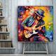 Man Playing Guitar Colourful Oil Painting Style Canvas Hand-painted Wall Art Music Modern Design Home Decor Musical Wall Art Picture Wall Decor No Frame
