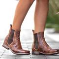 Women's Boots Cowboy Boots Chelsea Boots Plus Size Party Outdoor Work Booties Ankle Boots Flat Heel Round Toe Vacation Vintage Comfort Faux Leather Loafer Black Brown