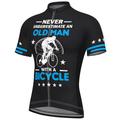 21Grams Men's Cycling Jersey Short Sleeve Bike Jersey Top with 3 Rear Pockets Mountain Bike MTB Road Bike Cycling Breathable Moisture Wicking Soft Quick Dry Black Yellow Blue Graphic Old Man Polyester